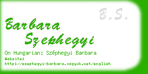 barbara szephegyi business card